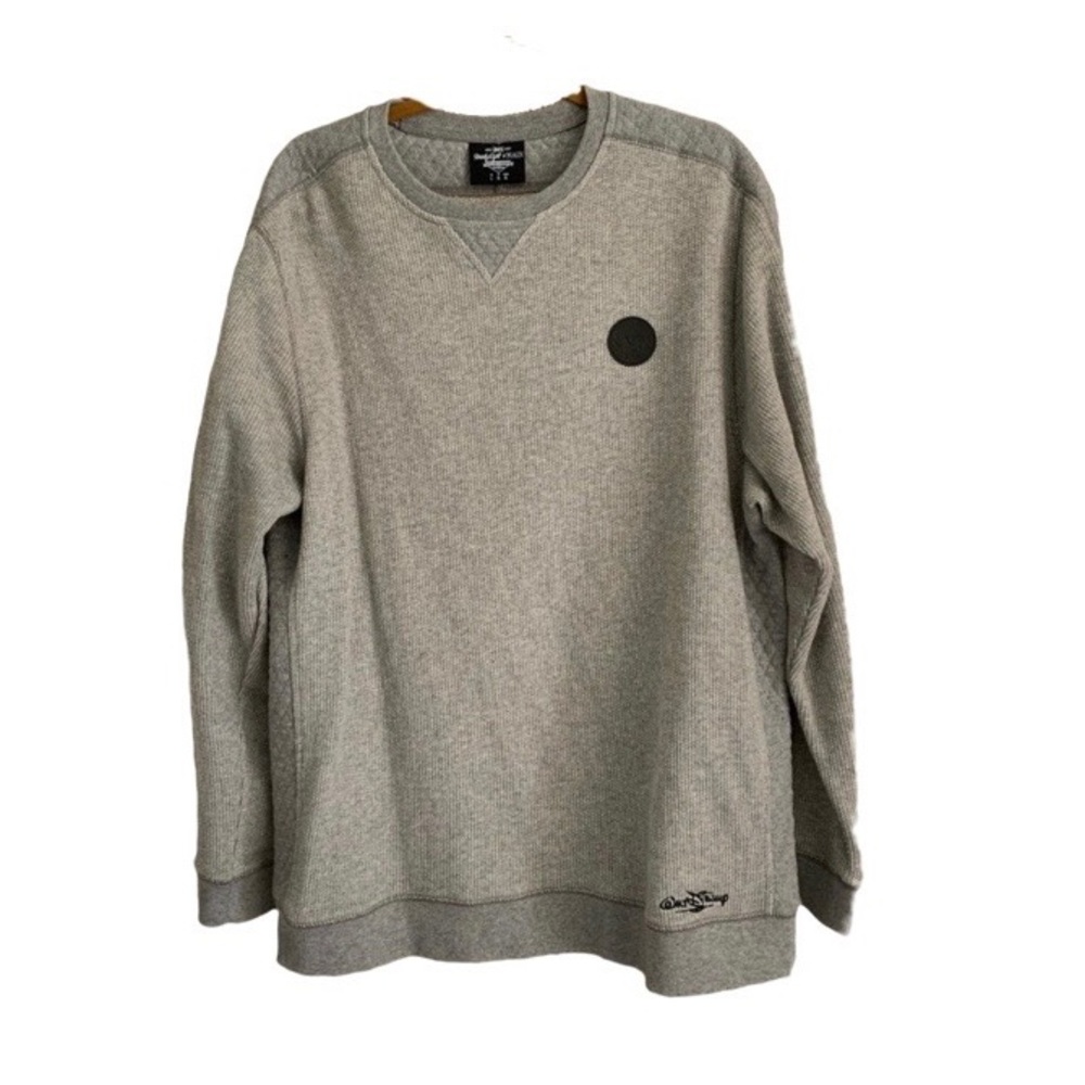 [Disneyland] Grey Quilted Crewneck Pullover